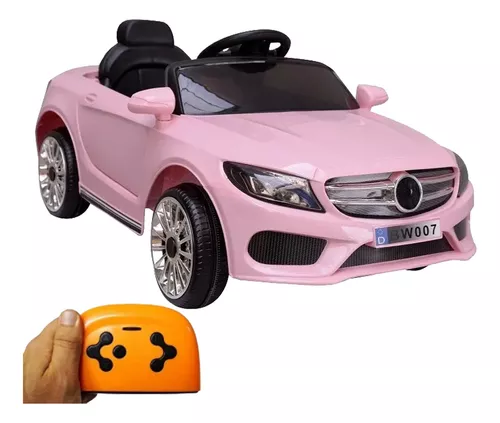 Mini Carro Elétrico Infantil Com Controle Remoto Rosa BW028RS