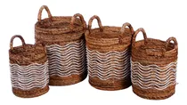 Comprar Canastos Fibras Naturales Ideal Para Decoración Y Guardado