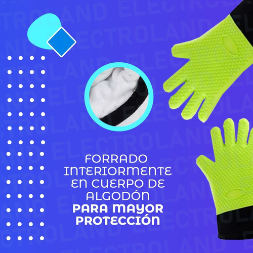 Imagen 6 de 10 de Manopla Guante Agarradera Para Horno De Silicona Temperatura