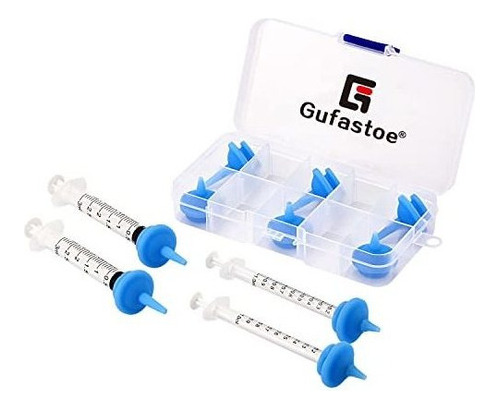 Gufastoe 10 Pack Original+mini Pezones Azules Con Jeringas P