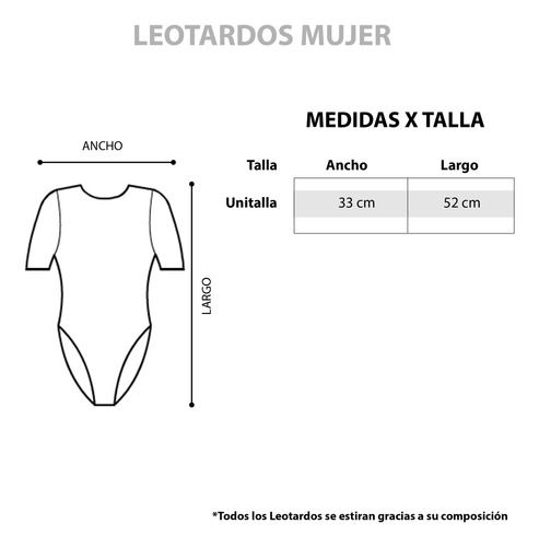Leotardo Manga Corta Mujer Ballet Algodón Elastano Unitalla