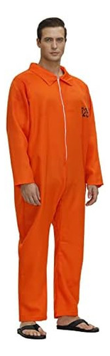 Disfraz De Prisionero Glabeko Para Hombre, Mono Naranja, Dis
