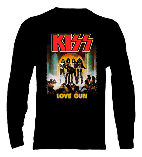 Polera Manga Larga Kiss - Ver 25 - Love Gun