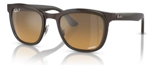 Óculos De Sol - Ray-ban - Clyde - Rb3709 9259a2 53 Armação Marrom Sobre Cobre Haste Marrom Lente Chromance Desenho Quadrado