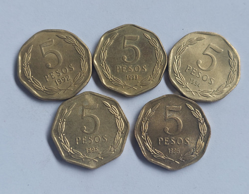 Lote De 25 Monedas De 5 Pesos