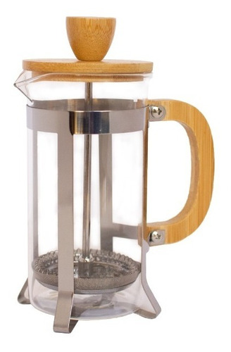 Cafetera Prensa Francesa 350ml Embolo Manual Vidrio Bamboo