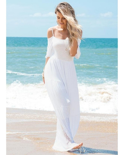 vestido estilo praia branco