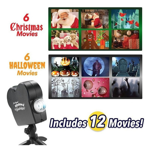Proyector De Navidad Halloween 12 Películas Mini Proyector D