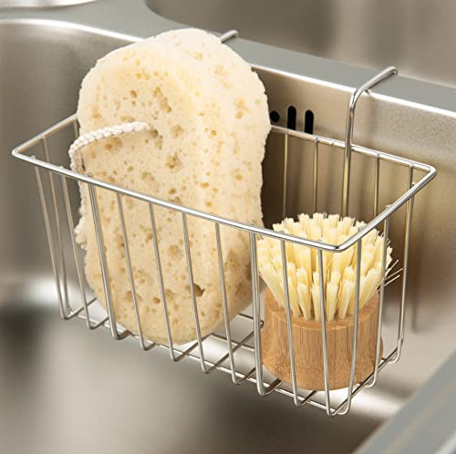 Soporte Esponja Cocina, Cesta Fregadero Plata, Mediano