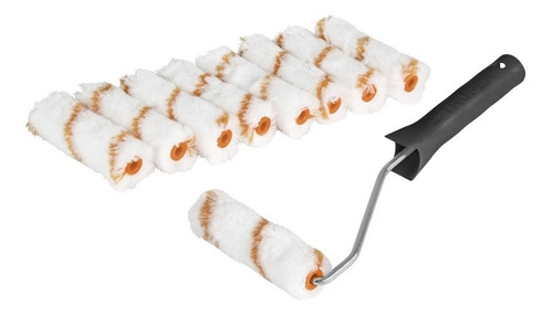 Imagen 2 de 7 de Kit De Rodillos Para Pintar 9 Rodillos, 1 Maneral 4'' Truper