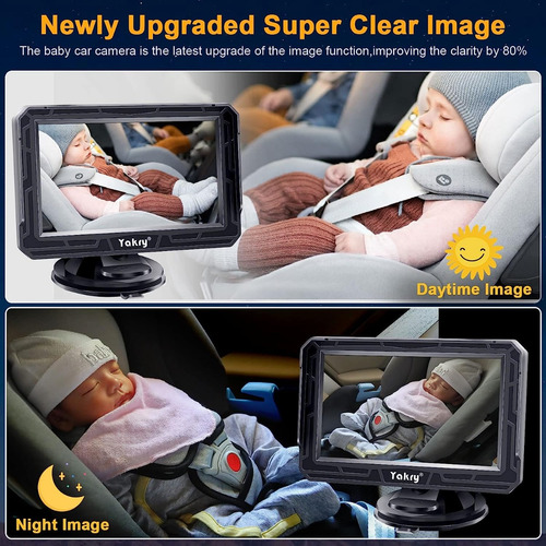 Espejo Cámara De Coche Para Bebé Hd 1080p Rotación 360°