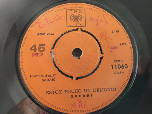 Vinilo Single De Safari Estoy Hecho Un Demonio ( D -115