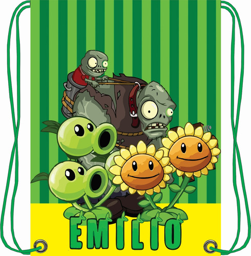 40 Pz Morralitos Dulceros Personalizados- Plantas Vs Zombies