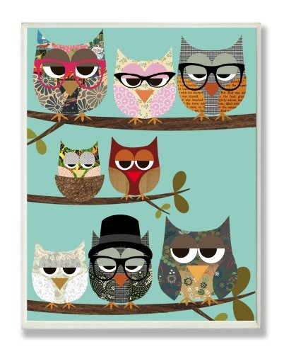 The Kids Room De Stupell Professional Owls On A Branch Recta