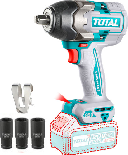 Llave De Impacto Inalambrica Brushless 1/2 PuLG Total 850nm
