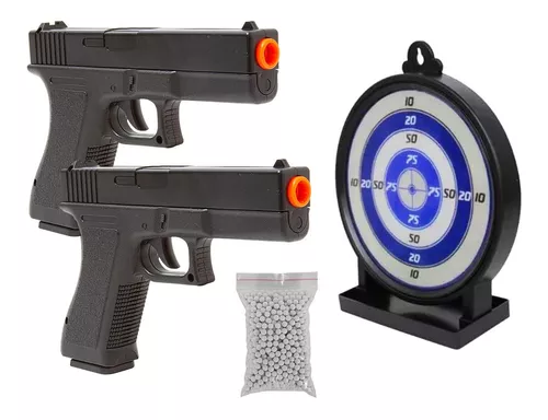 Pistola Brinquedo Realista Airsoft Gk V307 6mm Bbs Alvo Óleo