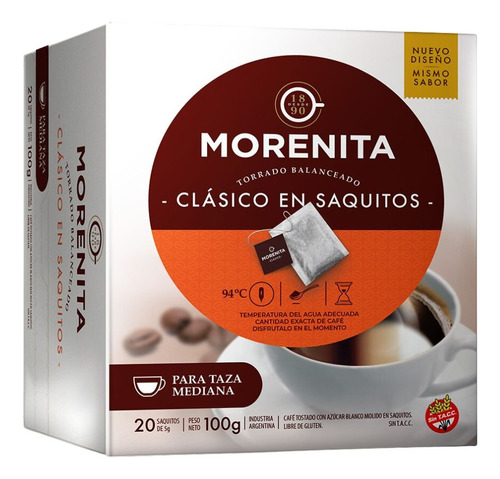 Morenita Cafe En Saquitos 5 Gr Caja X 20 Unidades