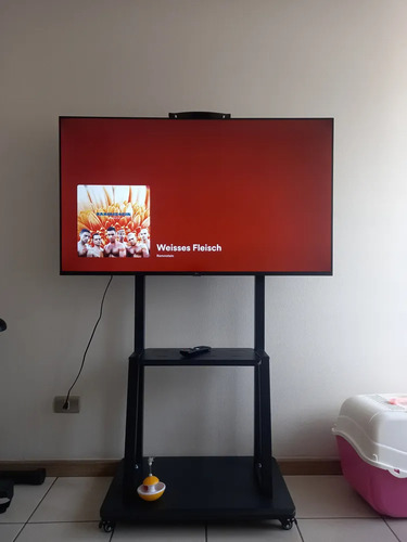 Soporte Madera Tv Movil Con Ruedas 32 A 70 Base Pedestal