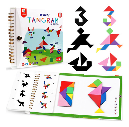 Tangram - Juego De Rompecabezas De Viaje Con Patron Magnetic