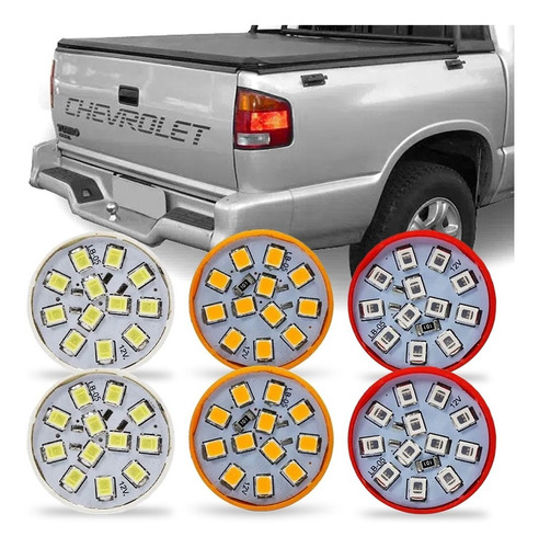 Kit 6 Lampada Led Para Lanterna S10 S-10 1995 1996 97 A 2000