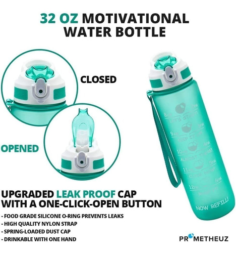 Termo Botella De Agua Enerbone Deportiva Motivacional