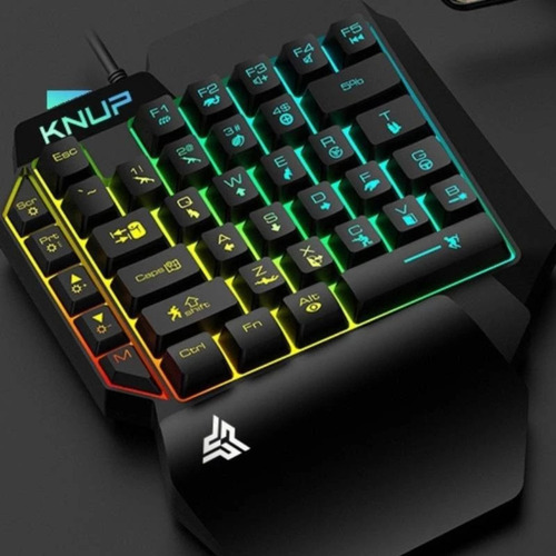 Mini Teclado Gamer Uma Mão - Compacto Ergonômico Para Jogos