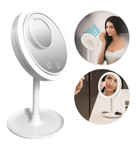 Espejo Para Maquillaje Giratorio Con Luces Led
