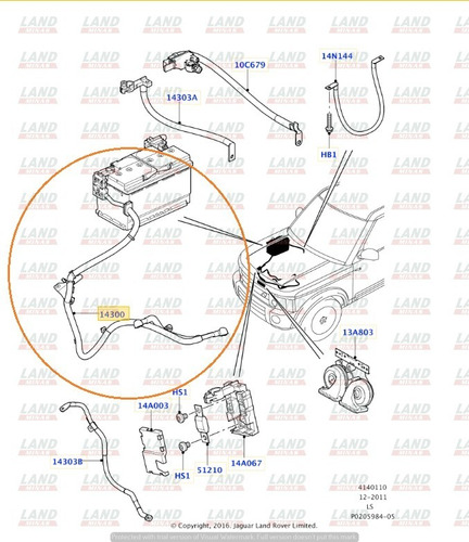 Cabo Positivo Bateria Discovery 4 , Range Rover Sport 