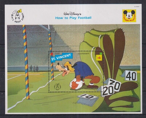 1992 Disney- Goofy Futbolista- San Vicente ( Bloque) Mint