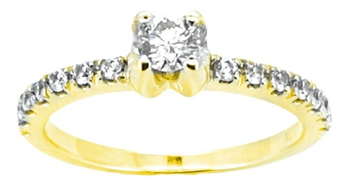 Anillo Compromiso Diamante Natural .20ct En 14kt Model Araus