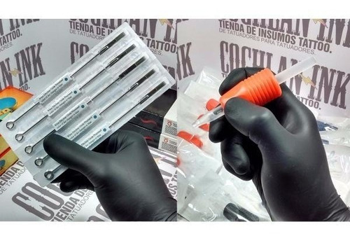 10 Agujas + 10 Punteras Nyn 25mm Grip Tattoo Tatuaje Tatuar