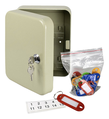 Caja Seguridad 20cm Para Guardar 20 Llaves + Identificadores Color Beige Kingsman 300271