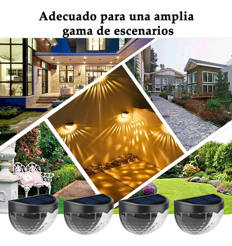 4 Pcs Lampara Solar Exterior, Ip65 Impermeable Luces