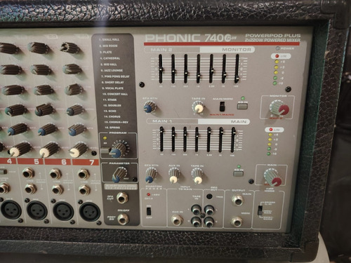 Phonic 740 Plus Mezclador Amplificado 440w 7 Canales Fx (Usado)