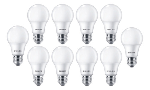 Combo X10 Lampara Eco Home Led Philips 7w E27 6500k Luz Fria