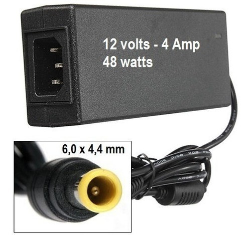 Puntotecno - Cargador Para Monitor 12 V-4 A / Jack 6,0x4,4mm