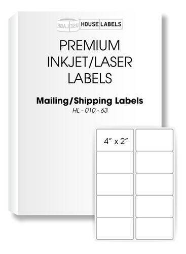 Etiquetas Hl 4x2 (101.6x50.8mm) Para Inkjet/laser, 25 Hojas