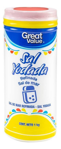 6 Pza Sal Yodada Great Value 1 Kg