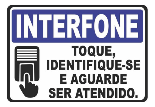 Kit 3 Placas Sinalização Portaria Interfone Informação Porta