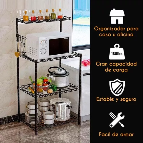 Muebles para cocina organizador alacena para microondas estante metal  gabinetes