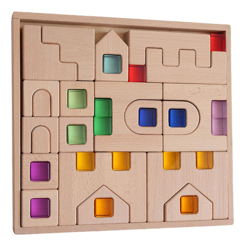 Bloques De Construcción De Madera, Juego De Bloques De