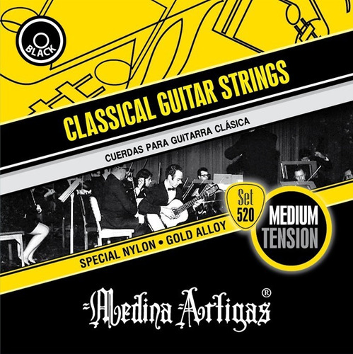 520 Encordado Medina Artigas Dorado Guitarra Clásica Tensión