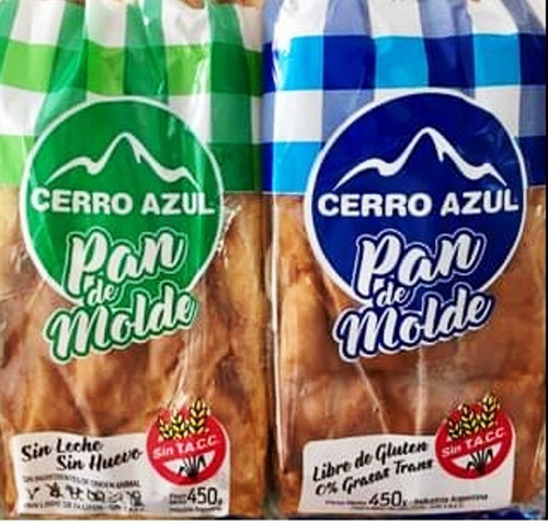 Pan Cerro Azul Sin T.a.c.c Sin Gluten 450g Sin Gluten Original (Azul)