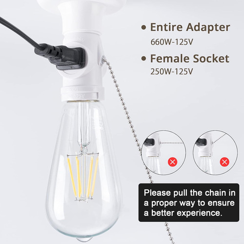Adaptador E26 De Enchufe A Enchufe, Divisor De 2 Bombillas D