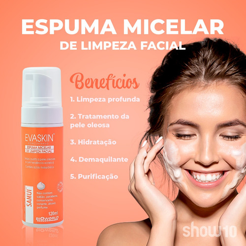Imagem 3 de 5 de Espuma Micelar Limpezafacial Pele Antioleosidade Acne 120ml
