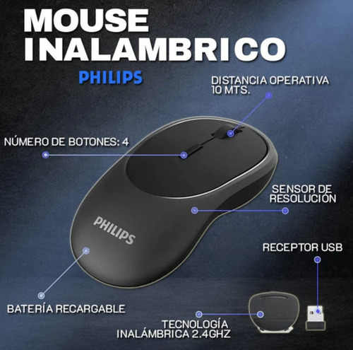 Mouse Óptico Wireless 2000 Dpi Sem Fio Recarregável Usb