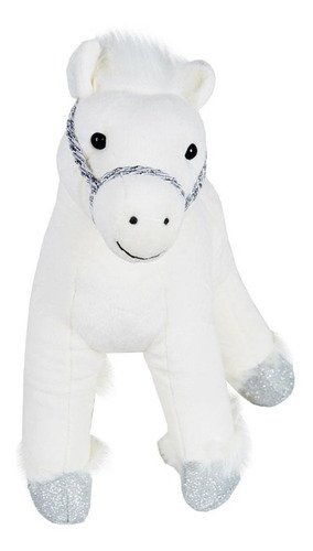 Cavalinho Branco De Pelúcia Presente Infantil Criança Cavalo