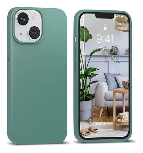 Icesword iPhone 13 Mini Caso Pino Verde, Silicona F97l9