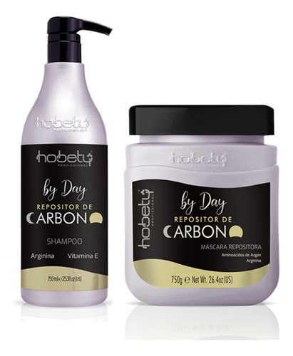 Kit Repositor De Carbono Hobety Shampoo 750ml+máscara 750g