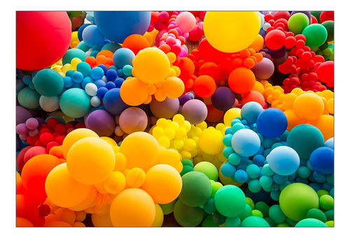 Fundo Fotográfico - Balões Coloridos - 2,20 X 1,50 Cor UNICA